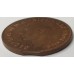 AUSTRALIA 1949 .  ONE 1 PENNY . ERROR . CLIPPED EDGE PLANCHET